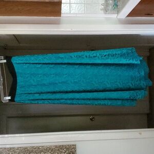Turquoise lace maxi skirt